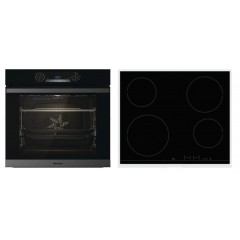 Hisense BSA65226AB + E6431X Φούρνος άνω Πάγκου 77lt με Κεραμικές Εστίες Π59.5εκ. Μαύρος